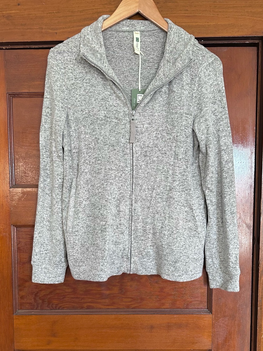 New La Cera The Comfort Flip Jacket Size Small Heather Grey Loungewear Casual